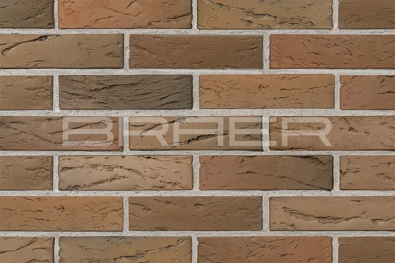 Кирпич облицовочный баварская кладка одинарный 1 NF кора дуба М-150 Браер