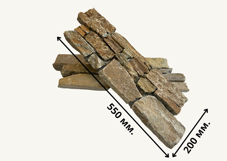 3D панель из натурального камня Кварцит Мультиколор Грубый камень Pharaon