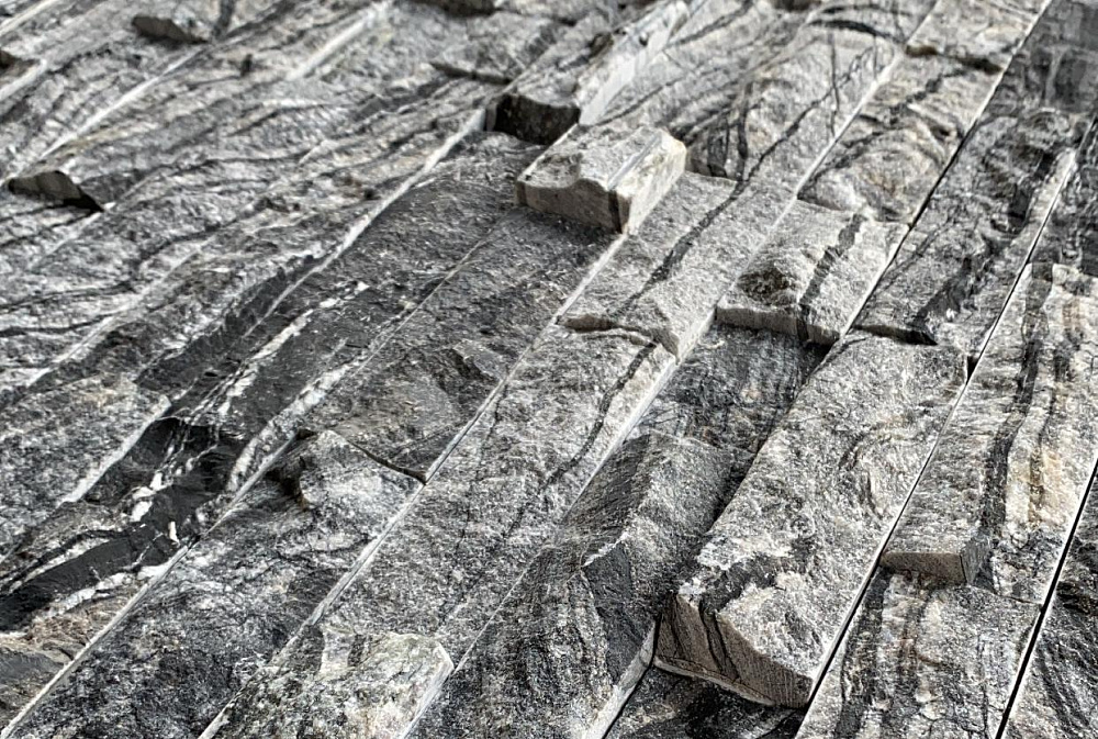 3D панель из натурального камня Мрамор Древесный серый Классик Pharaon