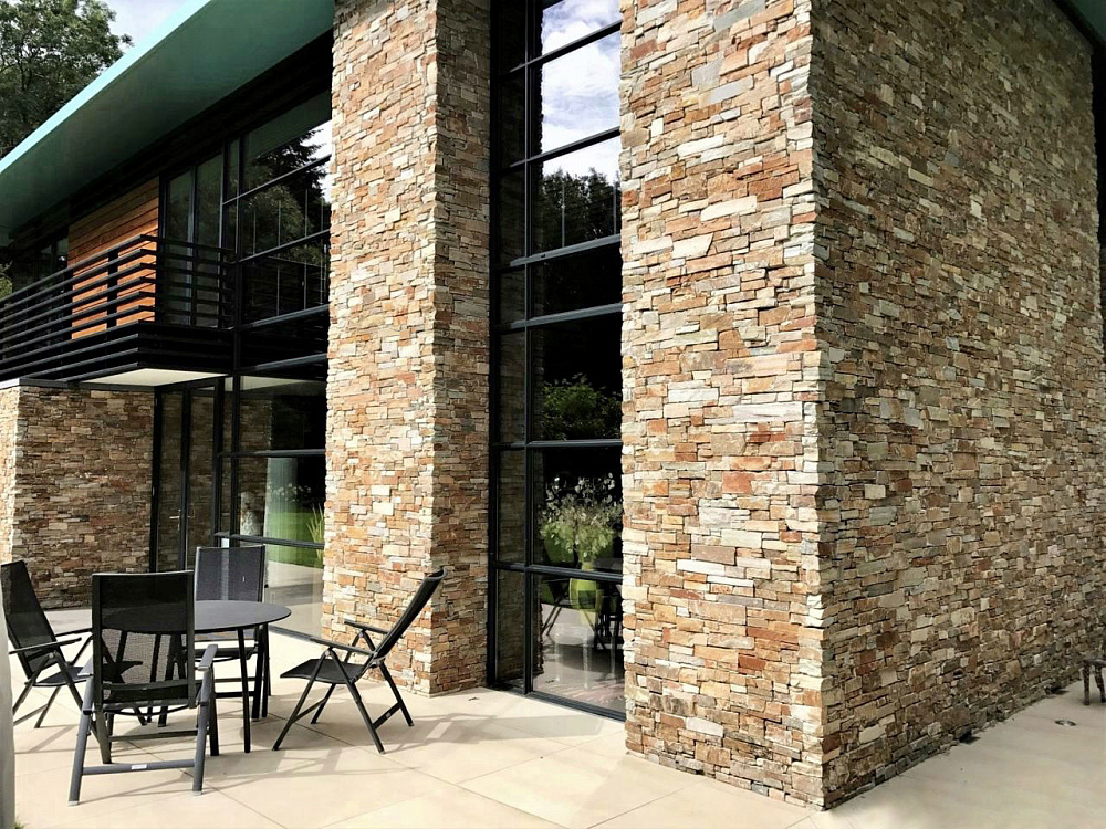 3D панель из натурального камня Кварцит Бежевый Грубый камень Pharaon