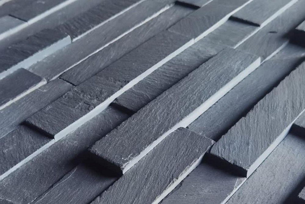 3D панель из натурального камня Сланец Чёрный Классик Pharaon