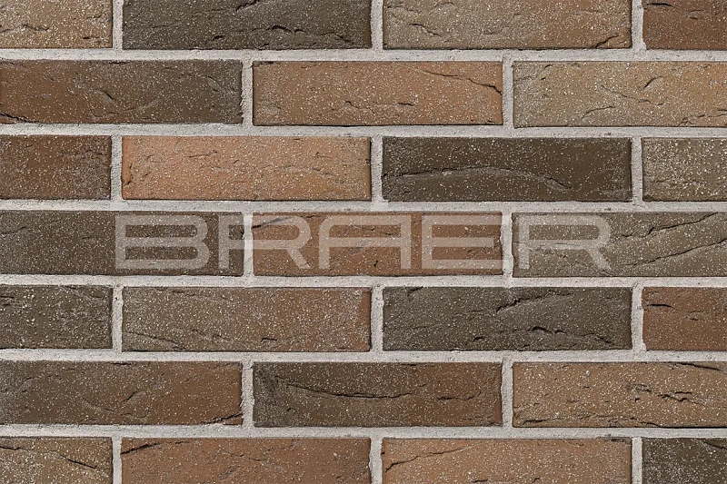 Кирпич облицовочный баварская кладка одинарный 1 NF кора дуба с песком М-150 Браер