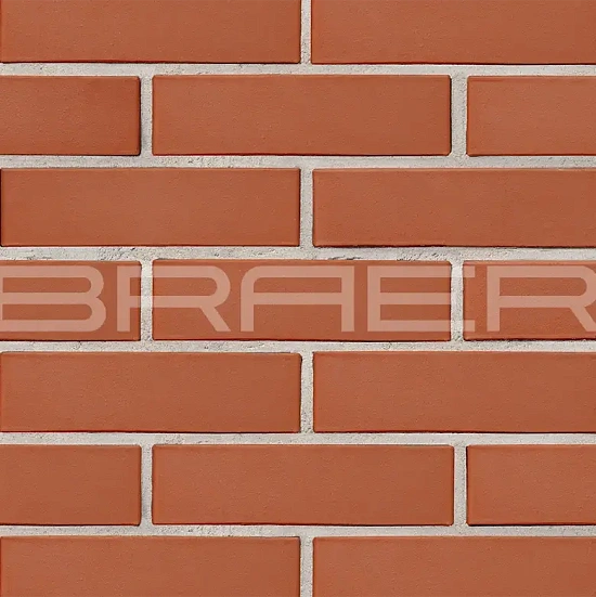 Кирпич облицовочный красный одинарный 1 NF гладкий М-150 Браер