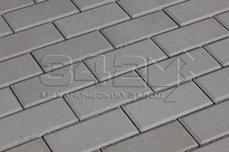 Тротуарная плитка Брусчатка 100х200х40 Серый 342 МЗ