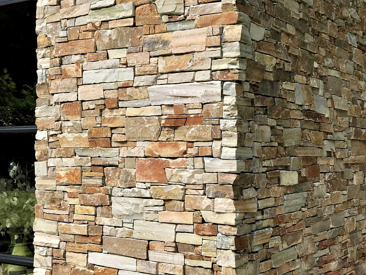 3D панель из натурального камня Кварцит Бежевый Грубый камень Pharaon