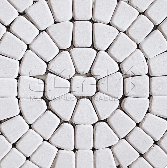 Тротуарная плитка Круговая классика 60 Белый 342 МЗ