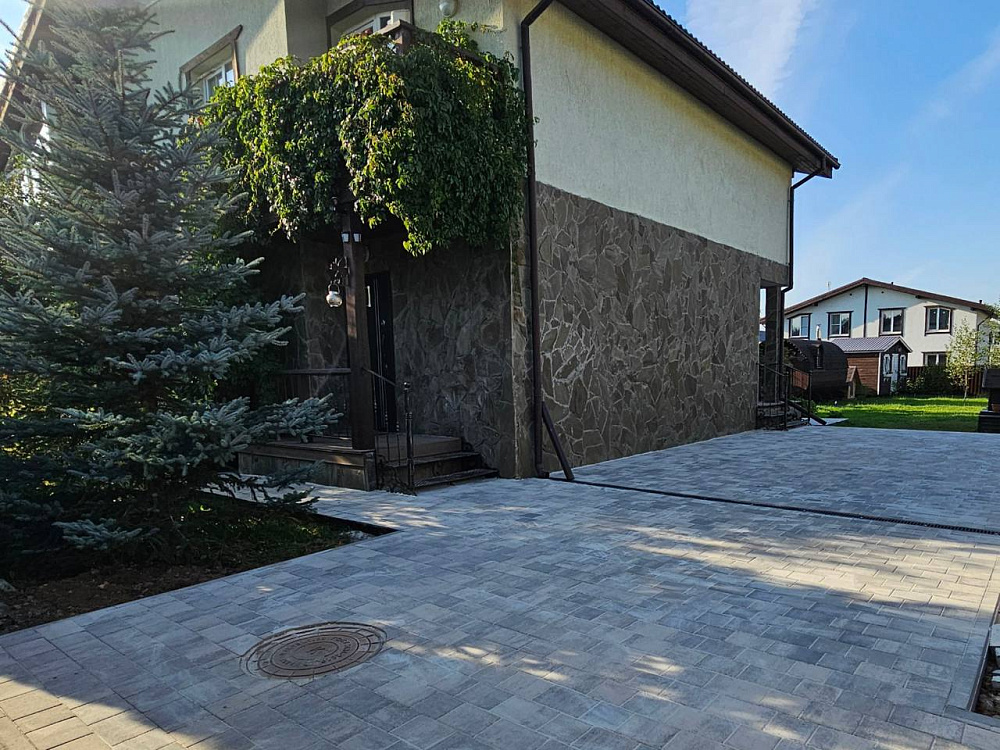 Проект Укладка тротуарной плитки Новый город Штайн Сильвер 81 м2 в г. Солнечногорск