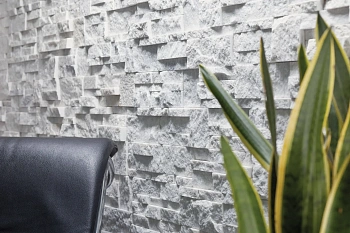 3D панель из натурального камня Кварцит Белый Модерн Pharaon