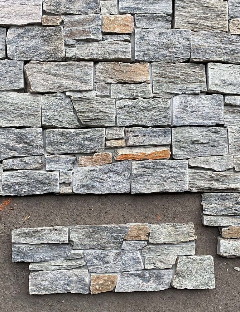 3D панель из натурального камня Кварцит Серо-зелёный Грубый камень Pharaon