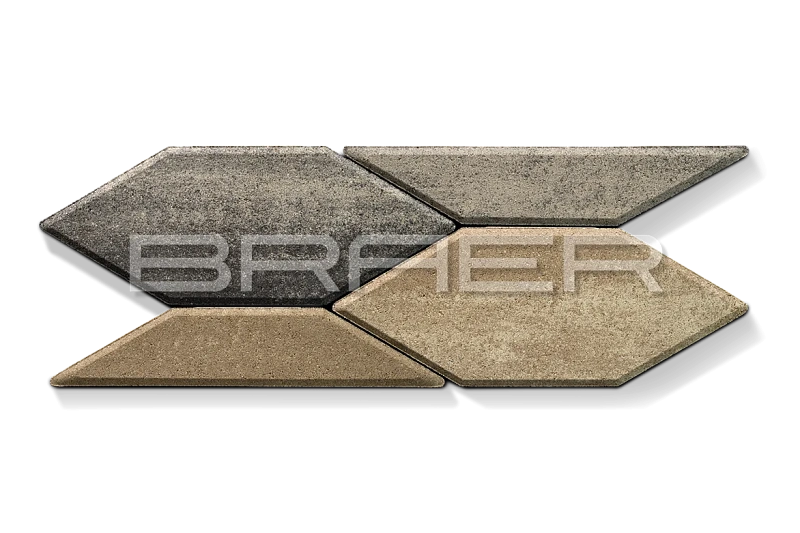 Тротуарная плитка Карат, Миндаль BRAER 80 мм