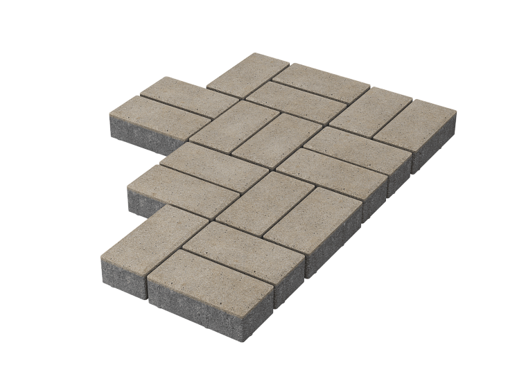 Тротуарная плитка Брусчатка Белая Stellard 80 мм