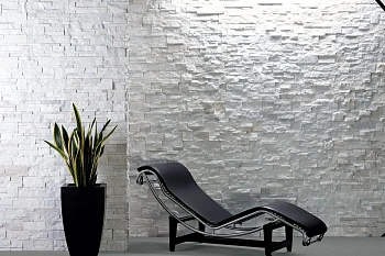 3D панель из натурального камня Кварцит Белый Модерн Pharaon