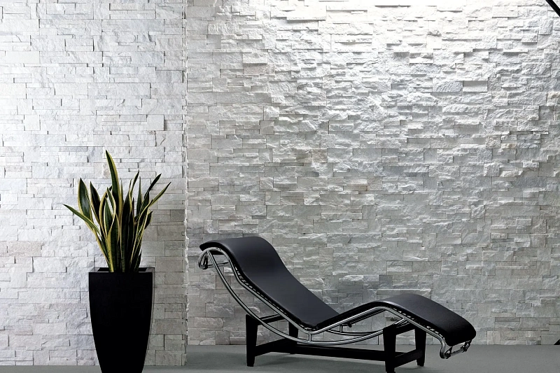 3D панель из натурального камня Кварцит Белый Модерн Pharaon